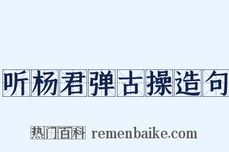 听杨君弹古操造句是什么意思的图片